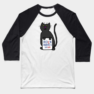 Cute Cat with Biden Harris Sign Baseball T-Shirt